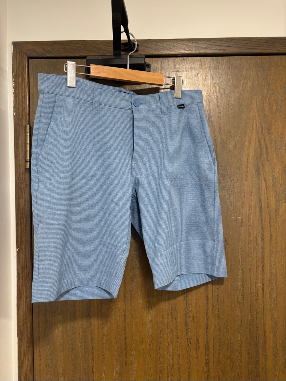 Travis Mathew Light Blue Flat Front Performance Shorts